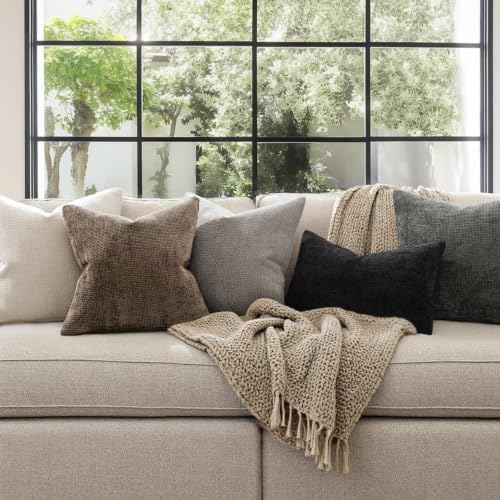 MIULEE Decorative Brown Euro Sham Pillow Covers 26x26 Inch 2 Pack - Image 3