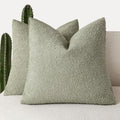 Foindtower Decorative Textured Boucle Throw Pillow Covers 18x18 Dusty Green by Foindtower