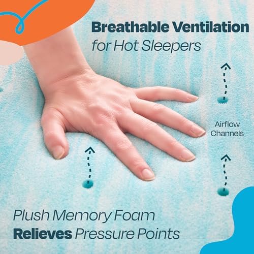 Linenspa 4 Inch Swirl Gel Memory Foam Mattress Topper, Queen Size – Cooling Gel - Image 3