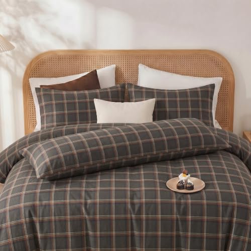 Merryword 100% Cotton Body Pillow Cover, 20 x 54, Washed Cotton Deep Brown - Image 4