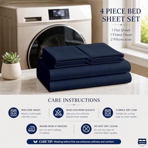 4 Piece Three Quarter Sheets Fits 16" Deep, Egyptian Cotton - Image 5