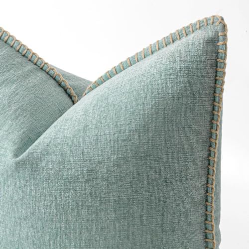 MIULEE Decorative Couch Throw Pillow Covers 16x16 Inch Coastal Light Blue - Image 2