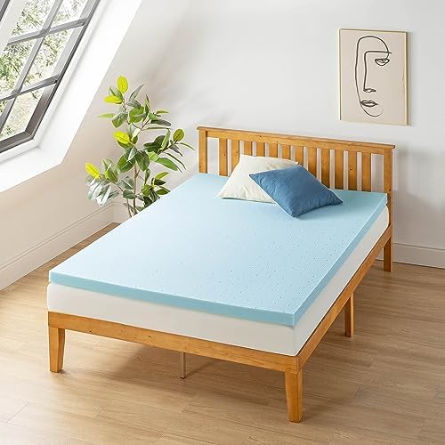 Mellow 2.5 Inch Ventilated Memory Foam Mattress Topper, Cooling Gel Infusion - Image 2