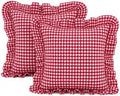 Gingham Throw Pillow Covers 22x22, Ruffle Trim by Jilboo