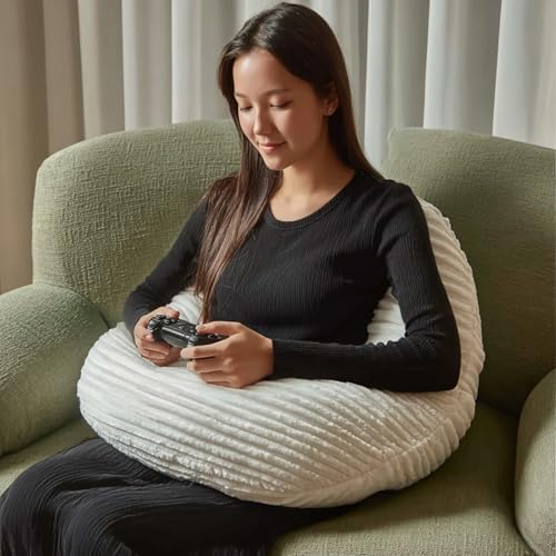 Crochet Pillow for Lap Support Lap Pillow for Gaming White by Unknown