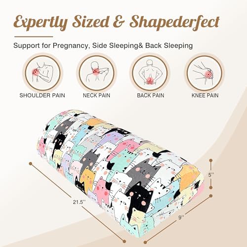 Knee Pillow for Back Sleeping – Half Moon Bolster Pillow for Under Knee While - Image 2