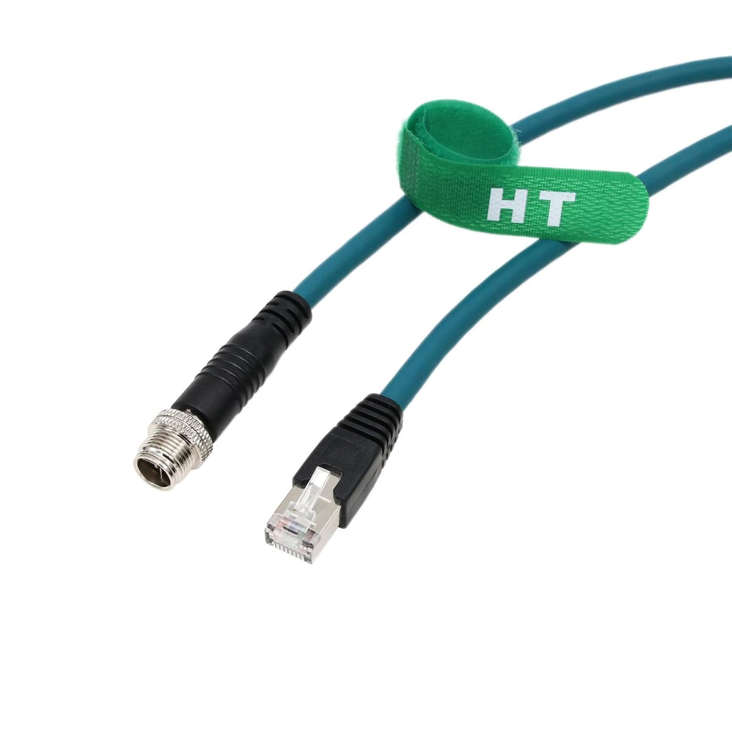 X-Code Ethernet M12 8 Pin RJ45 Network Data Cable for Cognex in Sight DataMan Keyence IV3 SR5000 Sensor Camera Switch Automation Control PLC 25m