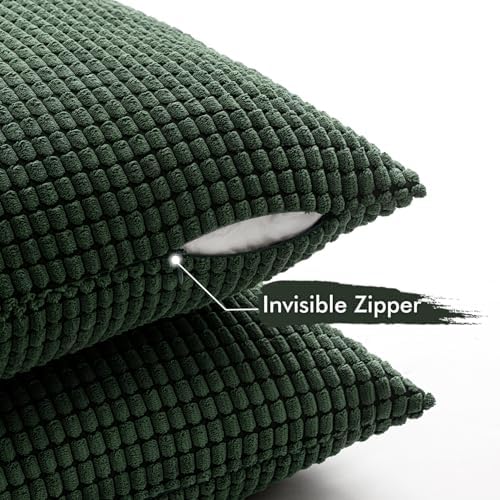 MIULEE Decorative Pillow Covers 18x18 Inch Set of 4 Christmas Dark Green - Image 5