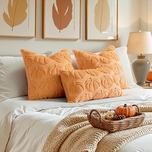MIULEE Fall Pillow Covers Pumpkin Fall Decor 18x18 Pumpkin - Image 5