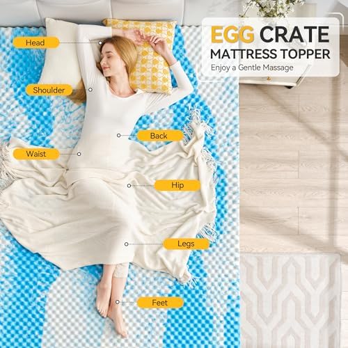 SINWEEK 3 Inch Egg Crate Memory Foam Mattress Topper Twin Size, Soft Mattress - Image 2