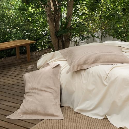 CHUFFED 100% Cotton Waffle Weave Pillowcases 2 Pack King Size, 20x36 Inches - Image 4