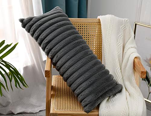 PANOD Faux Fur Decorative Lumbar Throw Pillow Covers 16 x 26, Plush Long Boho - Image 3