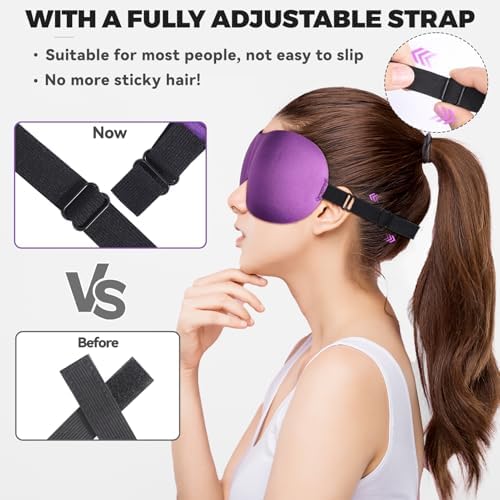 4 Pack Sleep Mask for Women and Men Adjustable Blackout 3D Eye Masks for Sleep - Image 3