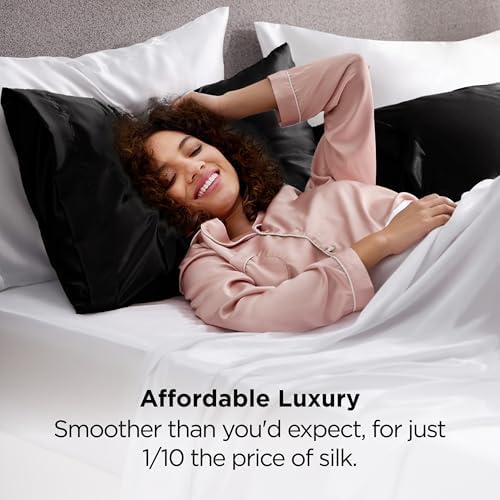 Bedsure Satin Pillowcases Standard Size Set of 4, Silky Pillow Cases - Image 3