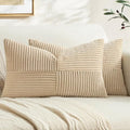 MIULEE Natural Beige Decorative Lumbar Throw Pillow Covers 12x20 in 2 Pack by MIULEE