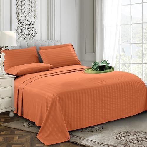 Elegant Comfort 4-Piece Damask Stripe Sheet Set, Twin XL - Image 3