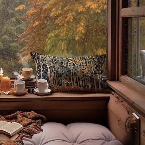 Rustic Autumn Forest Pillow Covers 12x20 Double-Sided, Fall Home Room Decor - Image 3