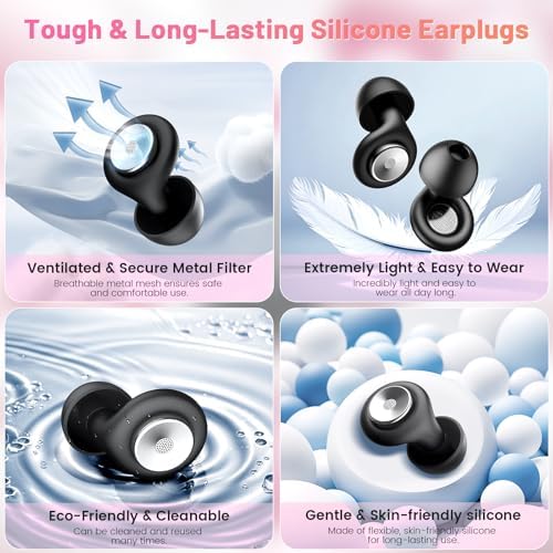 Earplugs for Hearing Protection and Noise Reduction, Sleeping Noise Cancelling - Image 6