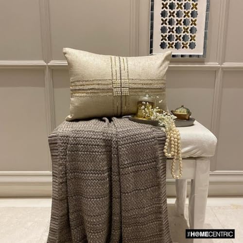 The HomeCentric Decorative Lumbar Pillow Cover Gold, Hand Embrodiery Oblong - Image 4