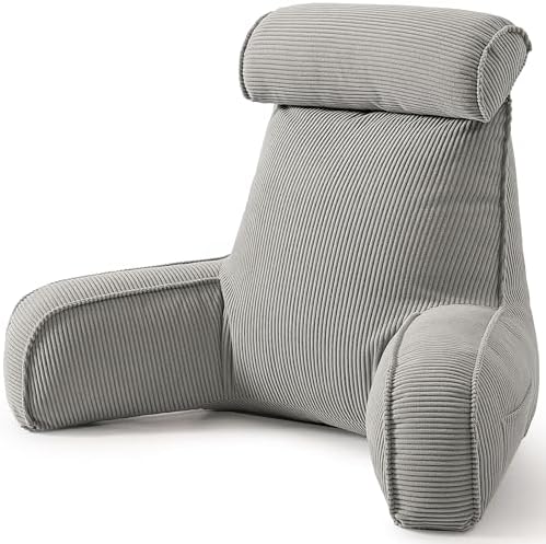 Corduroy Reading Pillow for Sitting Up in Bed, Backrest Pillow by Ailuteie