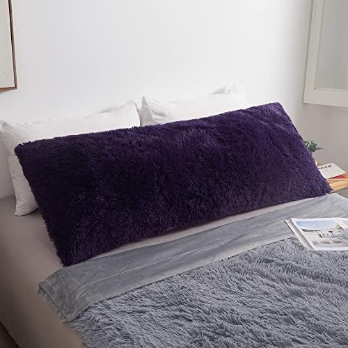 MEGO Luxury Fluffy Faux Fur Body Pillow Cover 20"x54" by MEGO