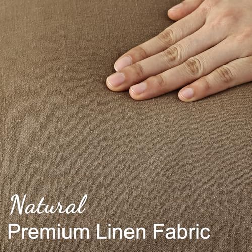 decorUhome Linen Fringe Light Brown Throw Pillow Covers 18x18 Set of 2 - Image 3