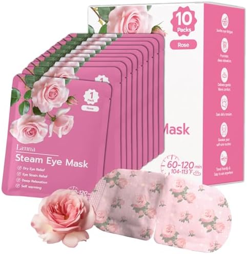LANNA Heated Steam Eye Mask, Disposable 120 Minutes, Rose Scent - Image 2