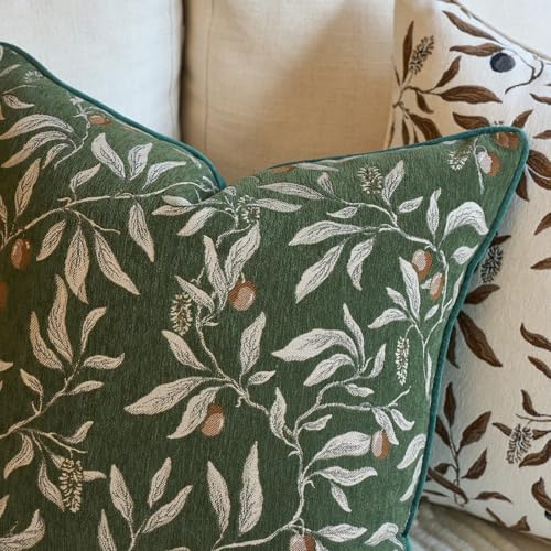 Alerfa Green Floral Throw Pillow Cover 20 x 20 Inch Sqaure Luxury Decorative - Image 3