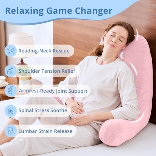 Sasttie Reading Pillow for Bed, Back Pillow for Sitting Up - Image 6