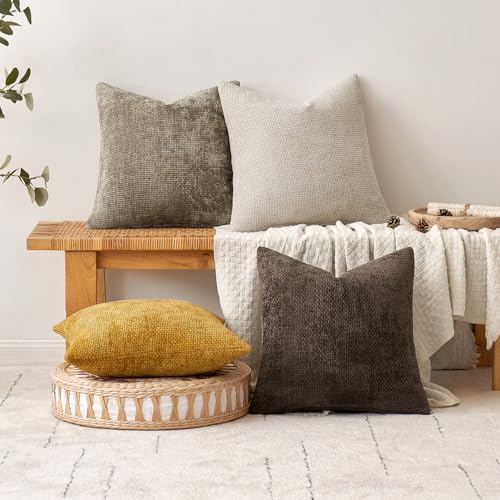 MIULEE Decorative Couch Throw Pillow Covers 20x20 Inch Dark Brown 2 Pack - Image 4