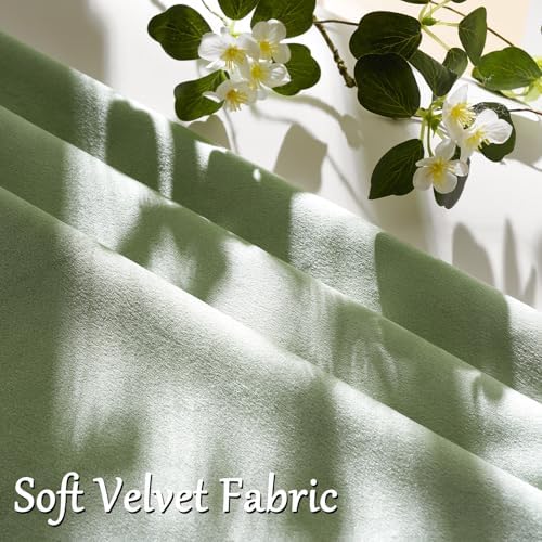 GIGIZAZA Sage Green Velvet Throw Pillow Covers 20x20 Pack of 2 - Image 5