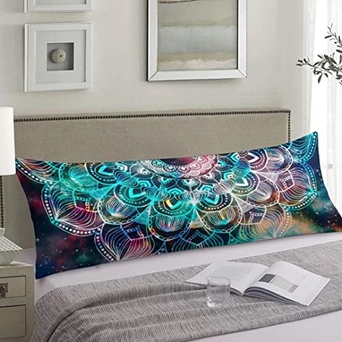Galaxy Mandala Body Pillow Cover Retro Floral Mandalas Bohemian Compass by KENADVI