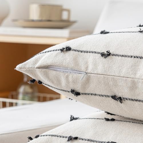 YEENAASY Boho Throw Pillow Covers 26x26 Set of 2 Farmhouse Pillow Cases - Image 3