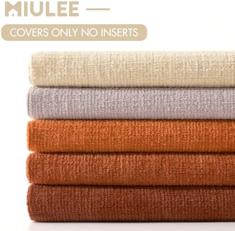 MIULEE Beige Chenille Couch Throw Pillow Covers - Image 6