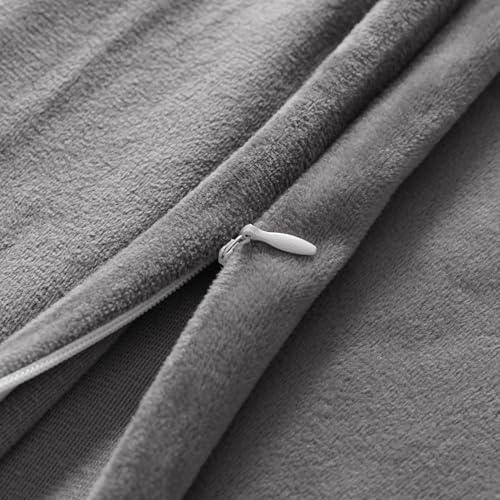 NTBAY Velvet Body Pillow Cover, 20 x 54, Smoke Grey - Image 3