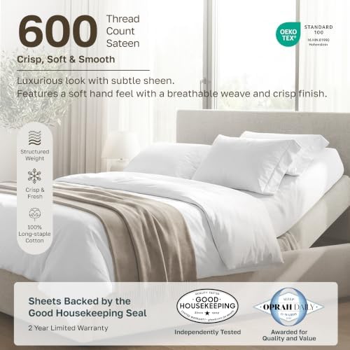 California Design Den 600 Thread Count Split King Sheets - Image 3