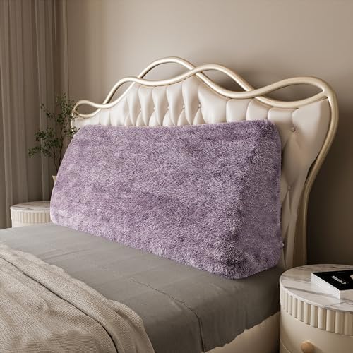 Thicken Furry Headboard Pillow King Padded Headboard Large Bolster Triangular by Bncktrd