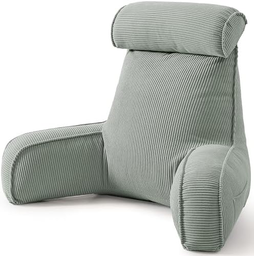 Corduroy Reading Pillow for Sitting Up, Bed Rest Pillow by Ailuteie