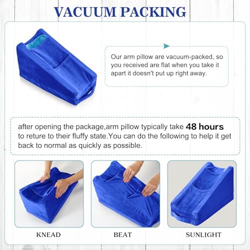 Buryeah Blue Arm Elevation Pillow 2 Pocket, Plush Material - Image 3
