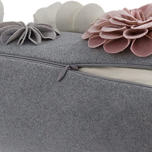 KINGROSE 3D Flower Throw Pillow Cover, 12 x 20 Inch - Image 5