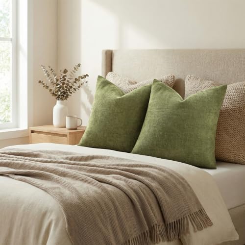 decorUhome Chenille Decorative Throw Pillow Covers 22x22 Set of 2 - Image 7
