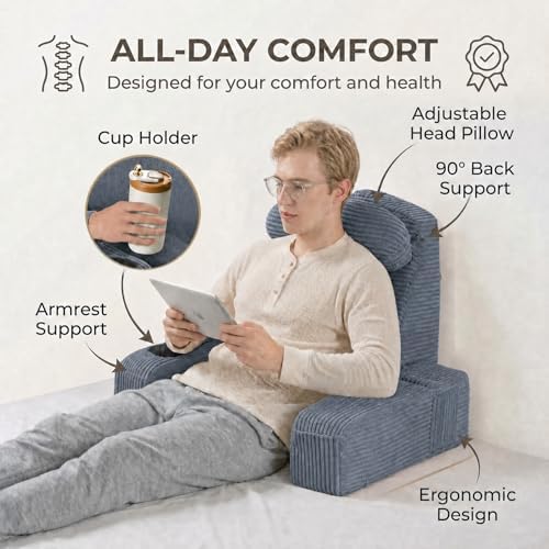 Reading Pillow for Adults, Back Pillow for Bed Sitting Up, Backrest Pillow for - Image 5