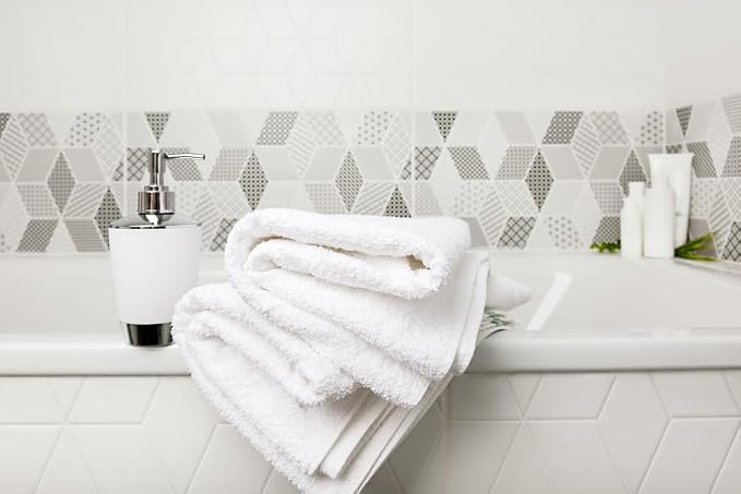 ZUPERIA White Bath Towels Bulk 12 Pack - Image 6