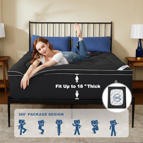 BEDLORE Queen Mattress Topper, Thick Pillow Top Bed Cover Soft Mattress Pad - Image 4