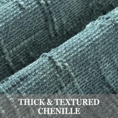 decorUhome Textured Chenille Throw Pillow Covers 18x18 Set of 2 Teal - Image 2
