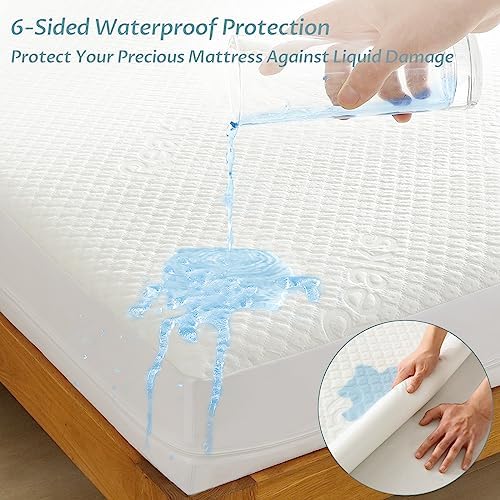 Reaks Zippered Mattress Protector Twin XL Size, Waterproof, 10-12" Deep - Image 2
