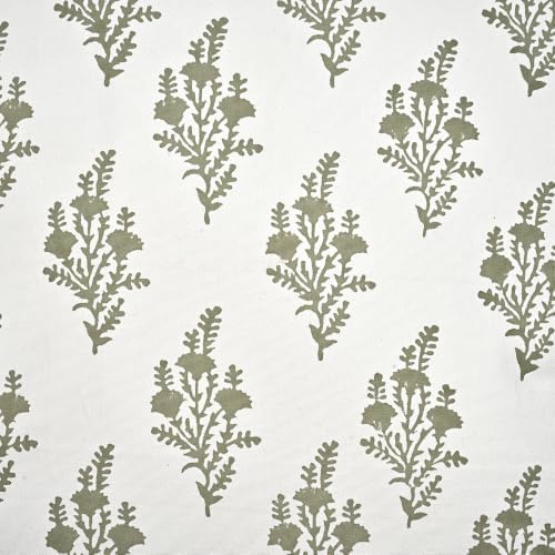 Ridhi Block Print Natural Spring Cotton Pillow Cover 18" x 18" Set of 2 - Image 6