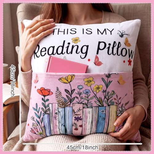 18 x 18 Inch This is My Reading Pillow Pocket Pillow - Image 3