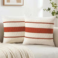 Fancy Homi Set of 2 Boho Burnt Orange Big Decorative Throw Pillow Cover 24x24 by Fancy+Homi