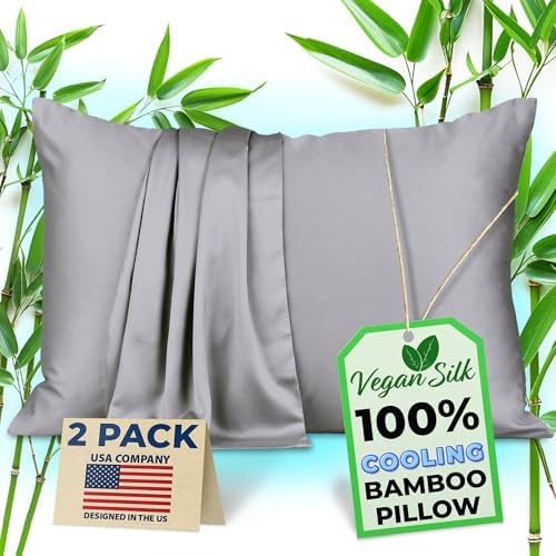 Pillow Cases - 100% Viscose Derived from Bamboo - Cooling Pillowcase - Queen by VeganSilk